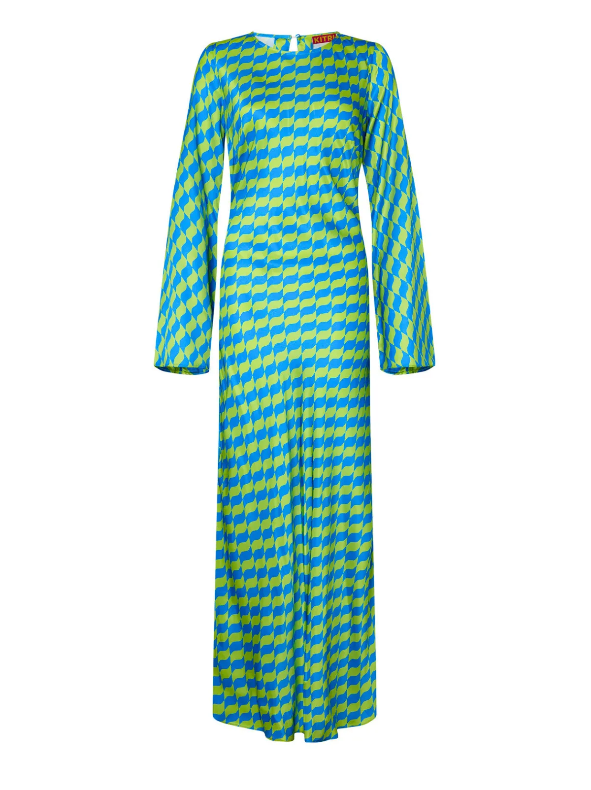Keira Green Wavy Tile Maxi Dress
