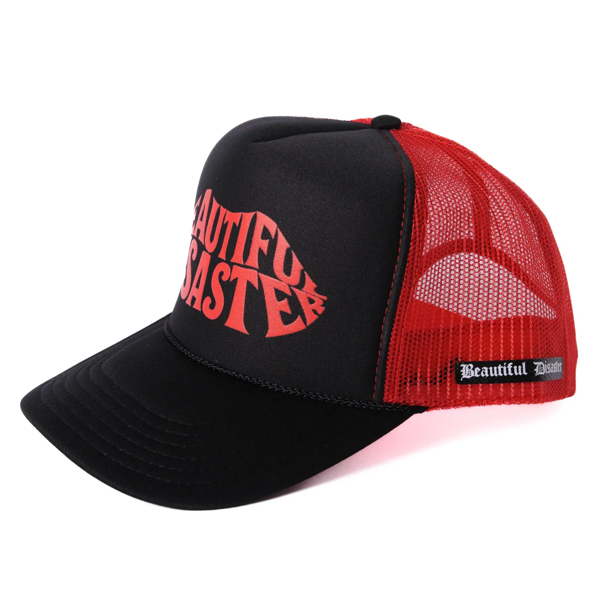 Kisses Trucker Hat - Black/Red