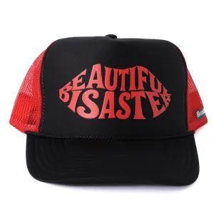 Kisses Trucker Hat - Black/Red