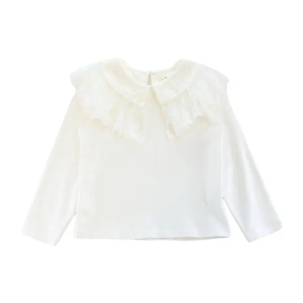 Lace Collar Top - White