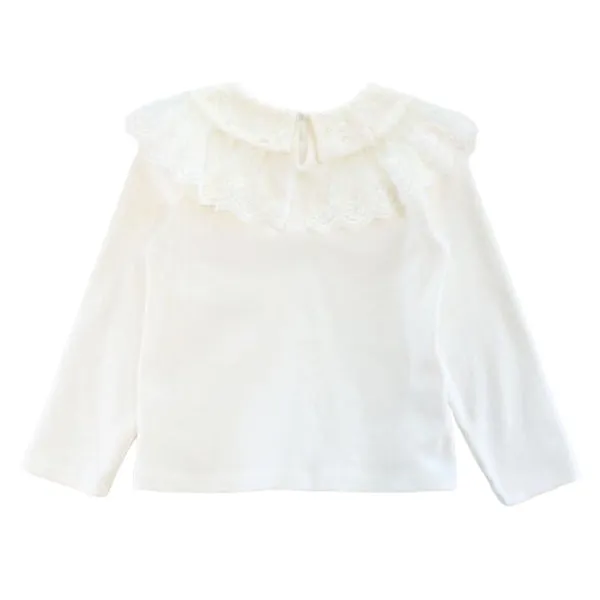 Lace Collar Top - White