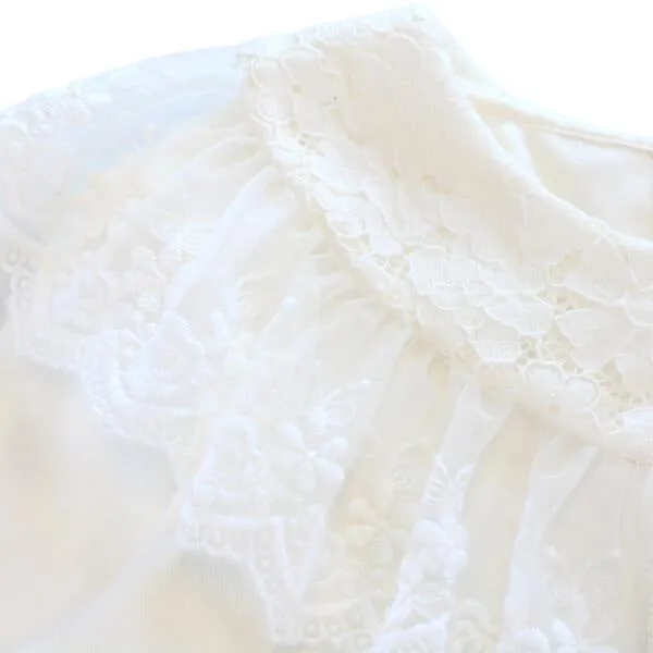 Lace Collar Top - White