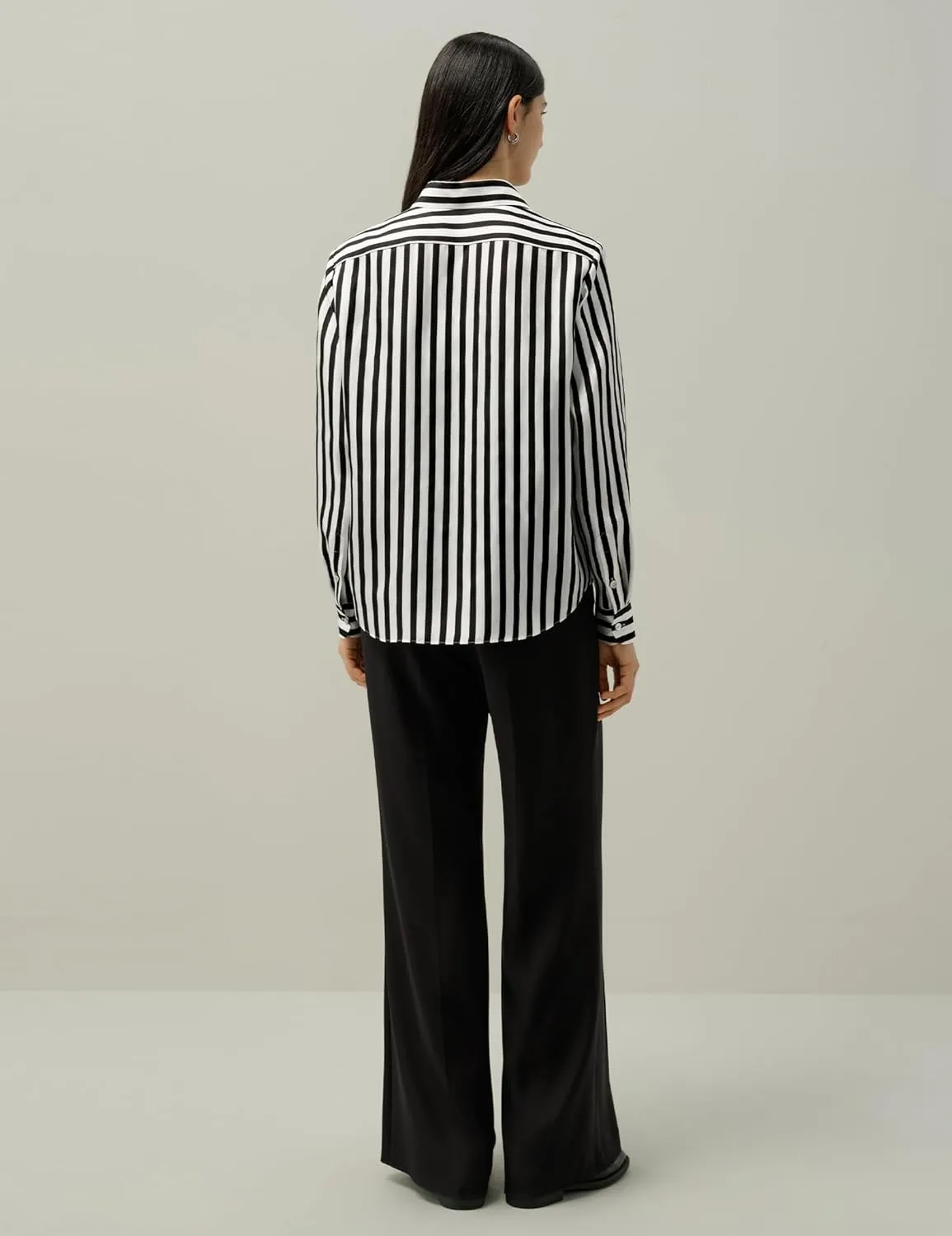 LilySilk Women Silk Stripe Shirt Classic Long Sleeves Button Down Silk Blouse