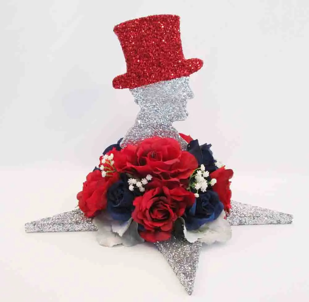 Lincoln Head floral centerpiece on silver star