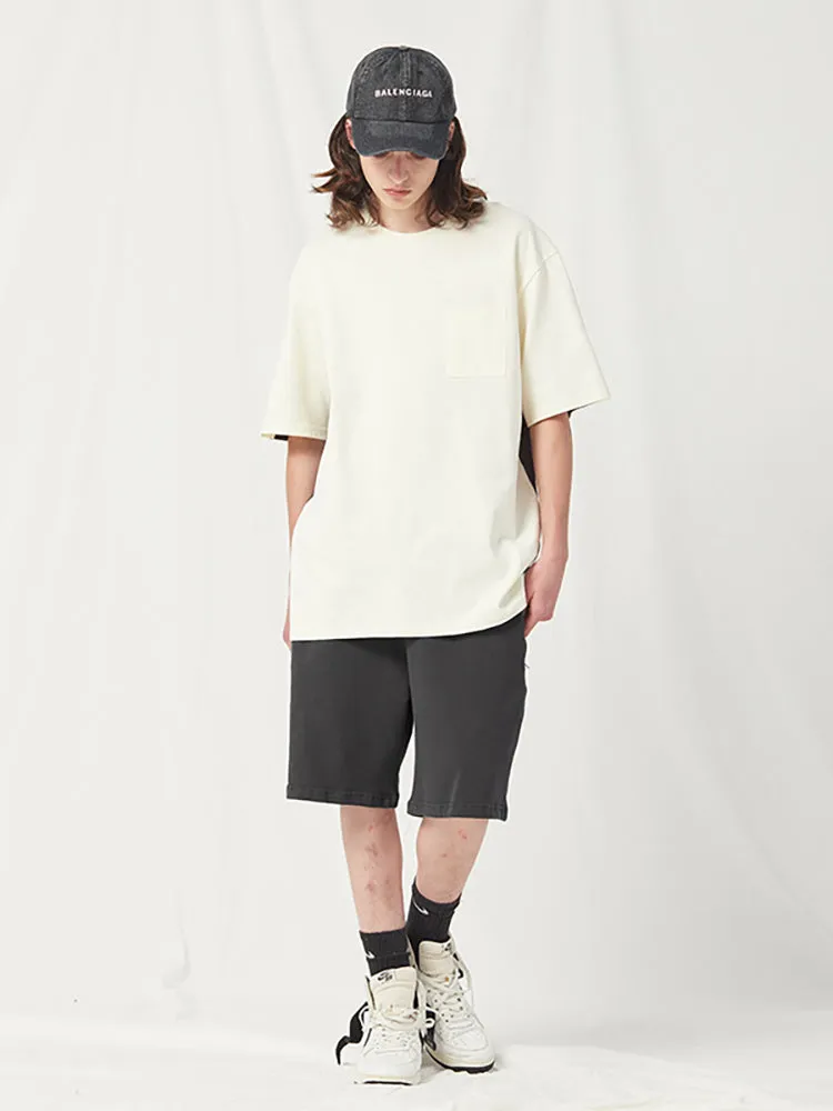 Men'S Cropped Shorts With Zip Pocket