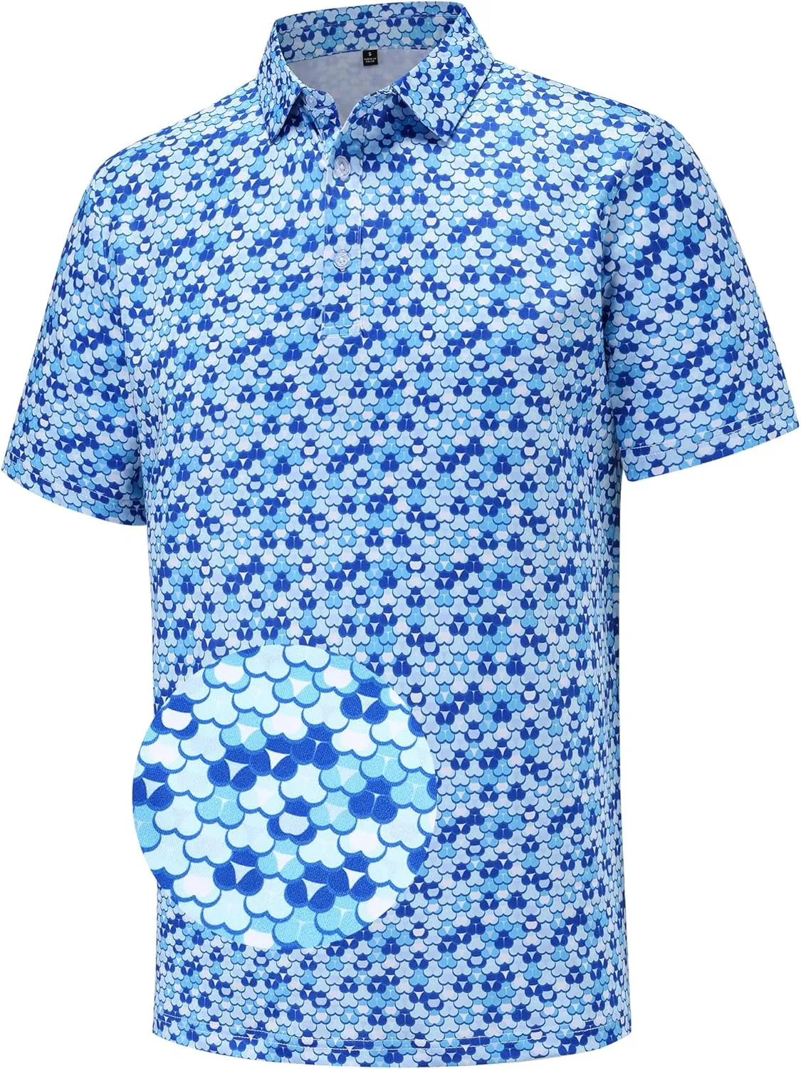Mens Golf Polo Shirts Short Sleeve Moisture Wicking Dry Fit Performance Casual Funny Golf Polo Shirts for Men