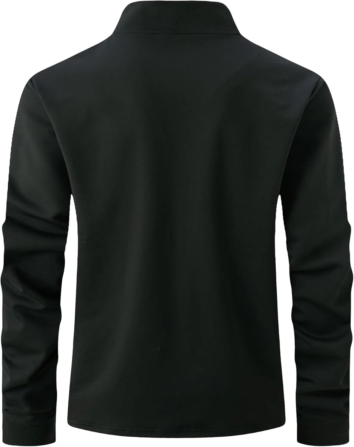 Men's Long Sleeve Polo Shirts Quarter Zip Up Pullover Slim Fit Casual Stylish Golf Collar Shirt for Men with Pocket