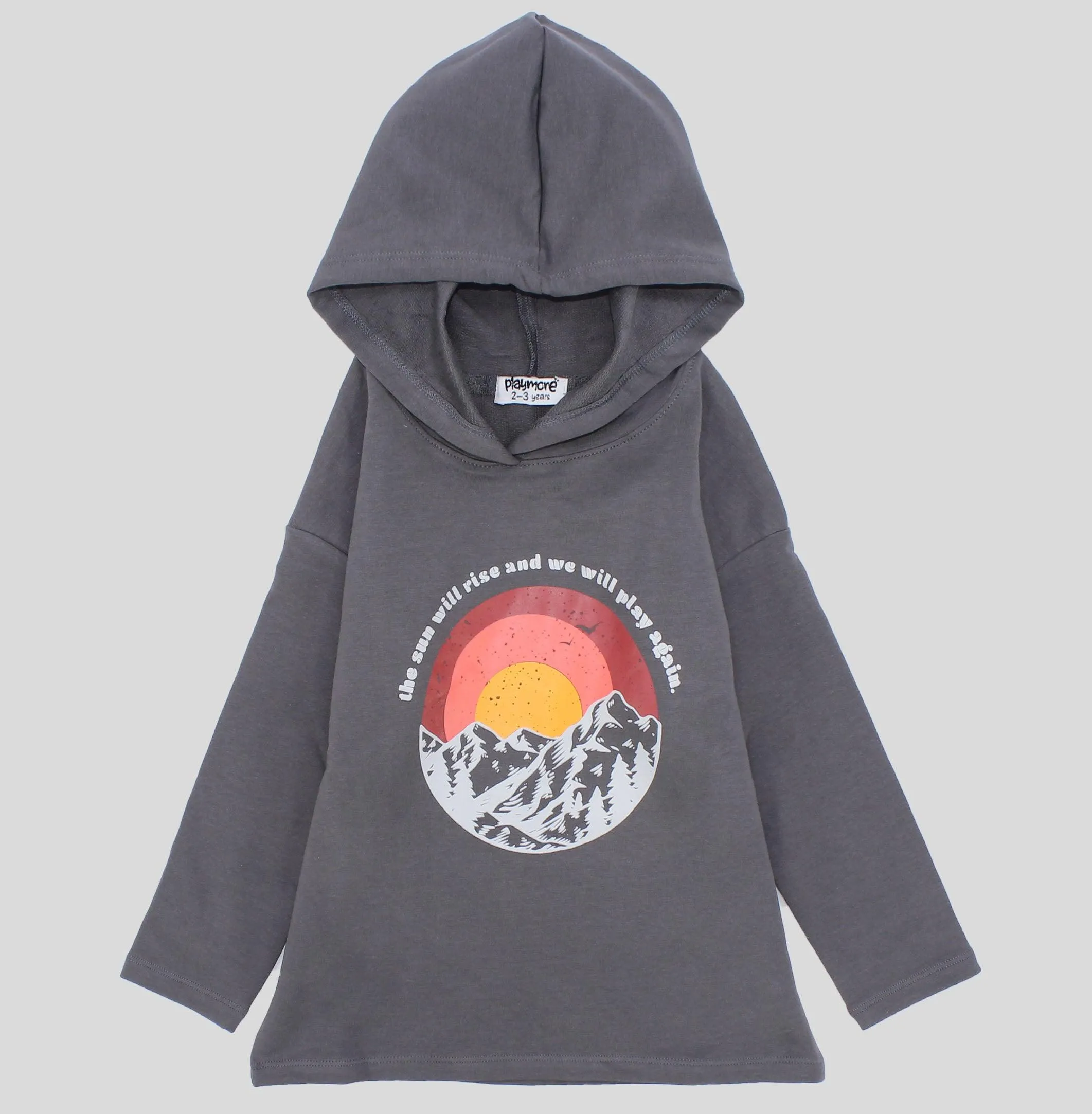 Mountain Top Long-Sleeved Hooded T-shirt