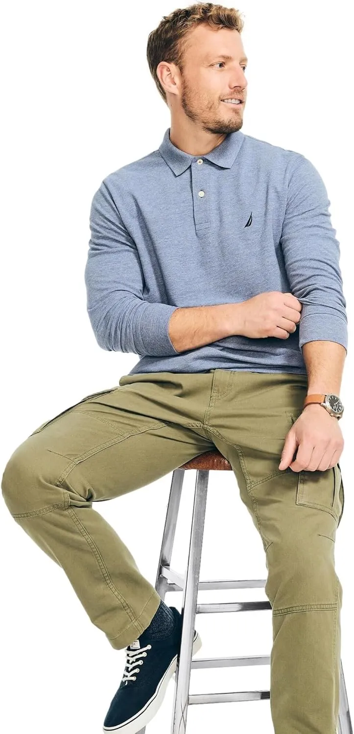 Nautica Men's Classic Fit Long-Sleeve Deck Polo