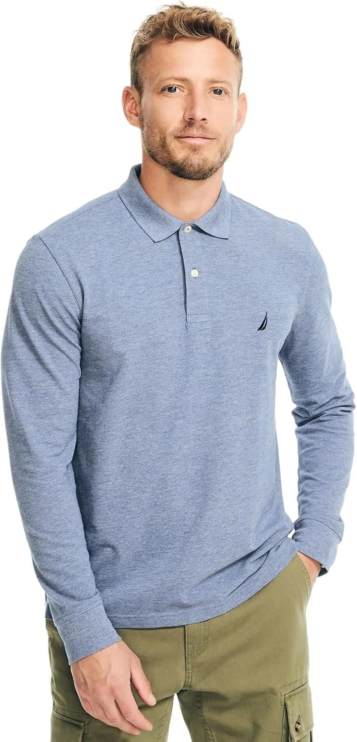 Nautica Men's Classic Fit Long-Sleeve Deck Polo