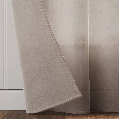 New - 54"x108" Light Filtering Textural Sheer Curtain Panel Brown - Threshold