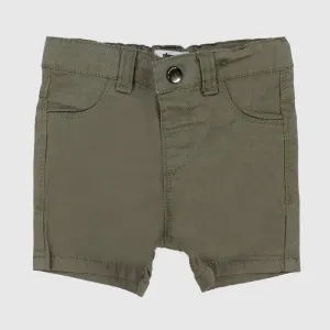Olive Gabardine Shorts