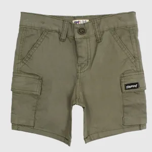 Olive Green Gabardine Shorts