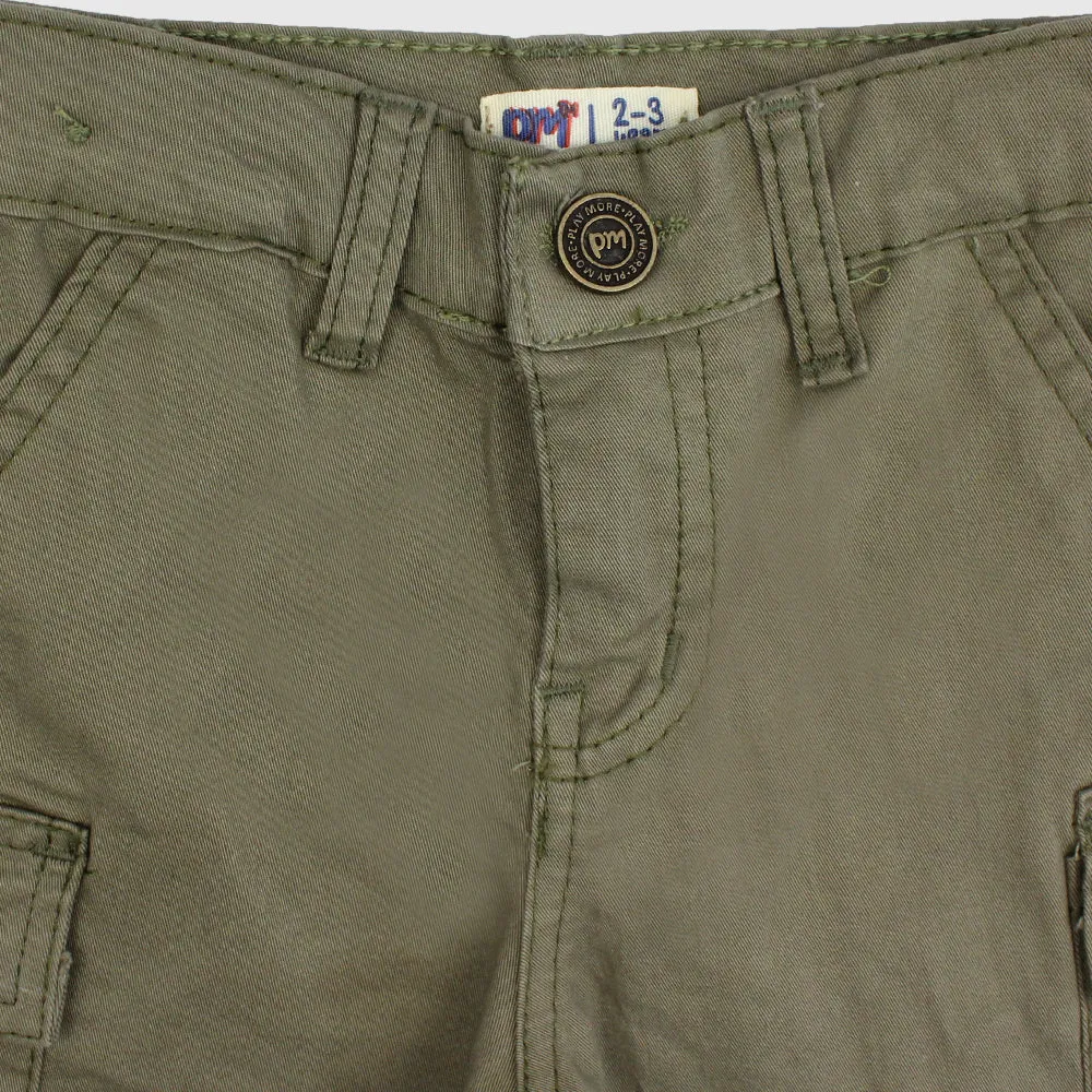 Olive Green Gabardine Shorts