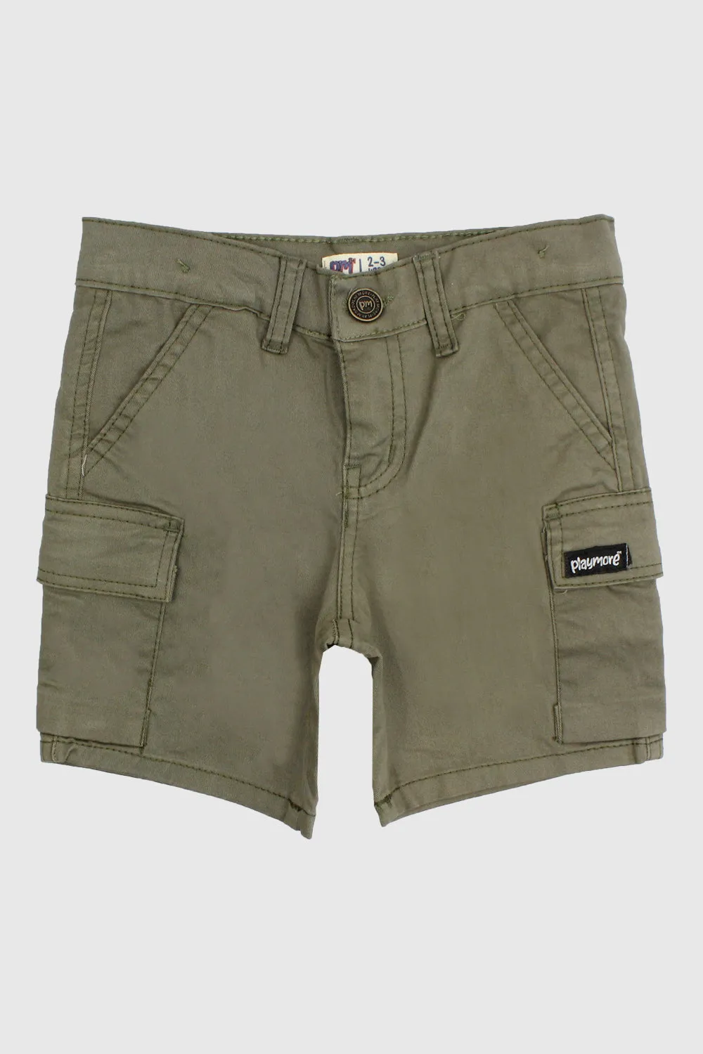 Olive Green Gabardine Shorts