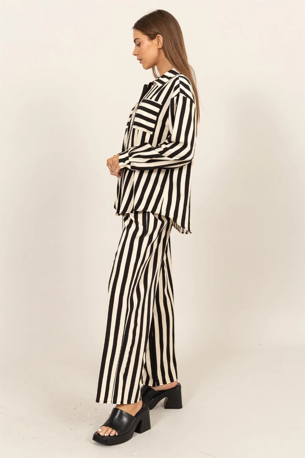 On the Clock Button Up Shirt and Pants Set
