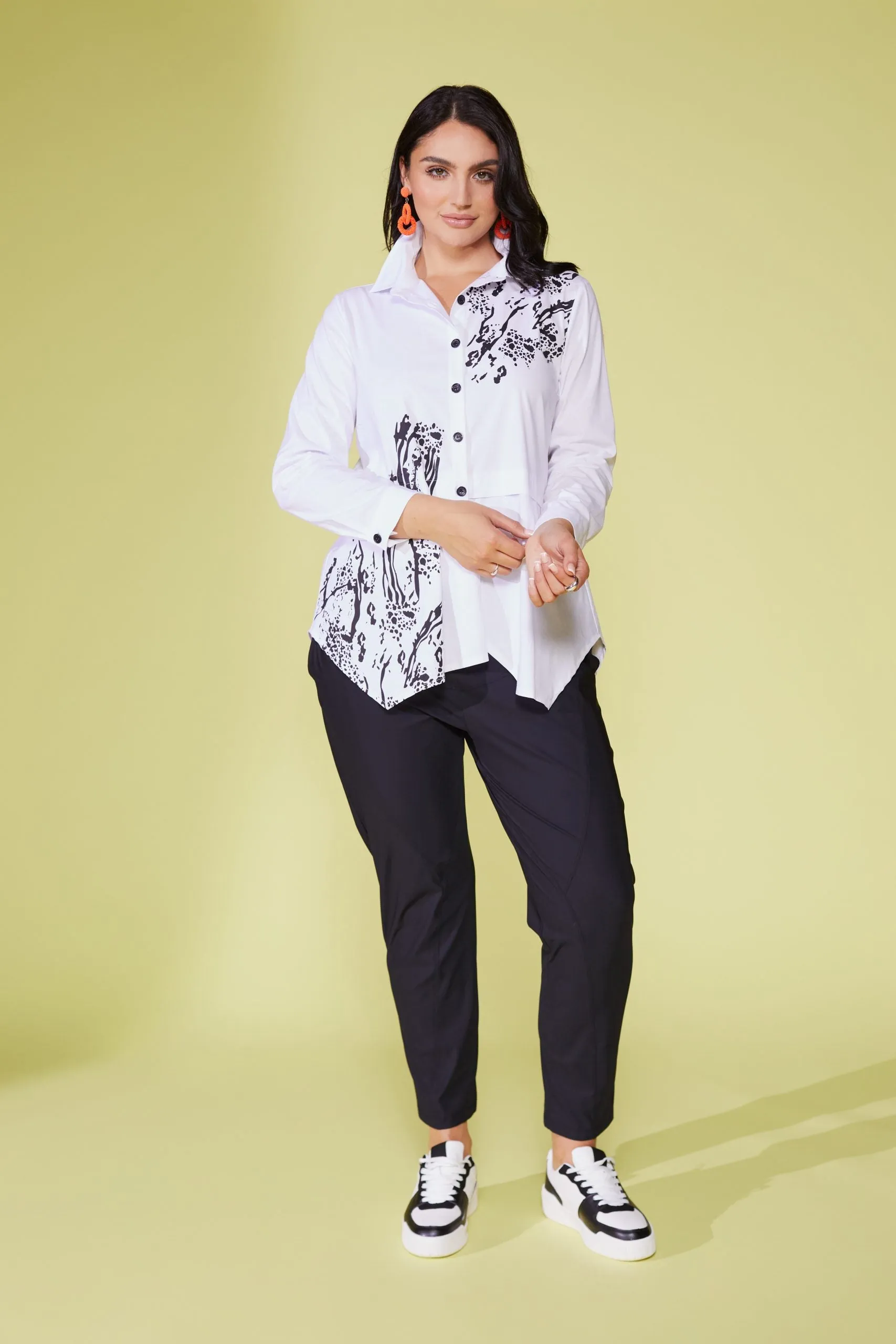Ora Printed White Shirt