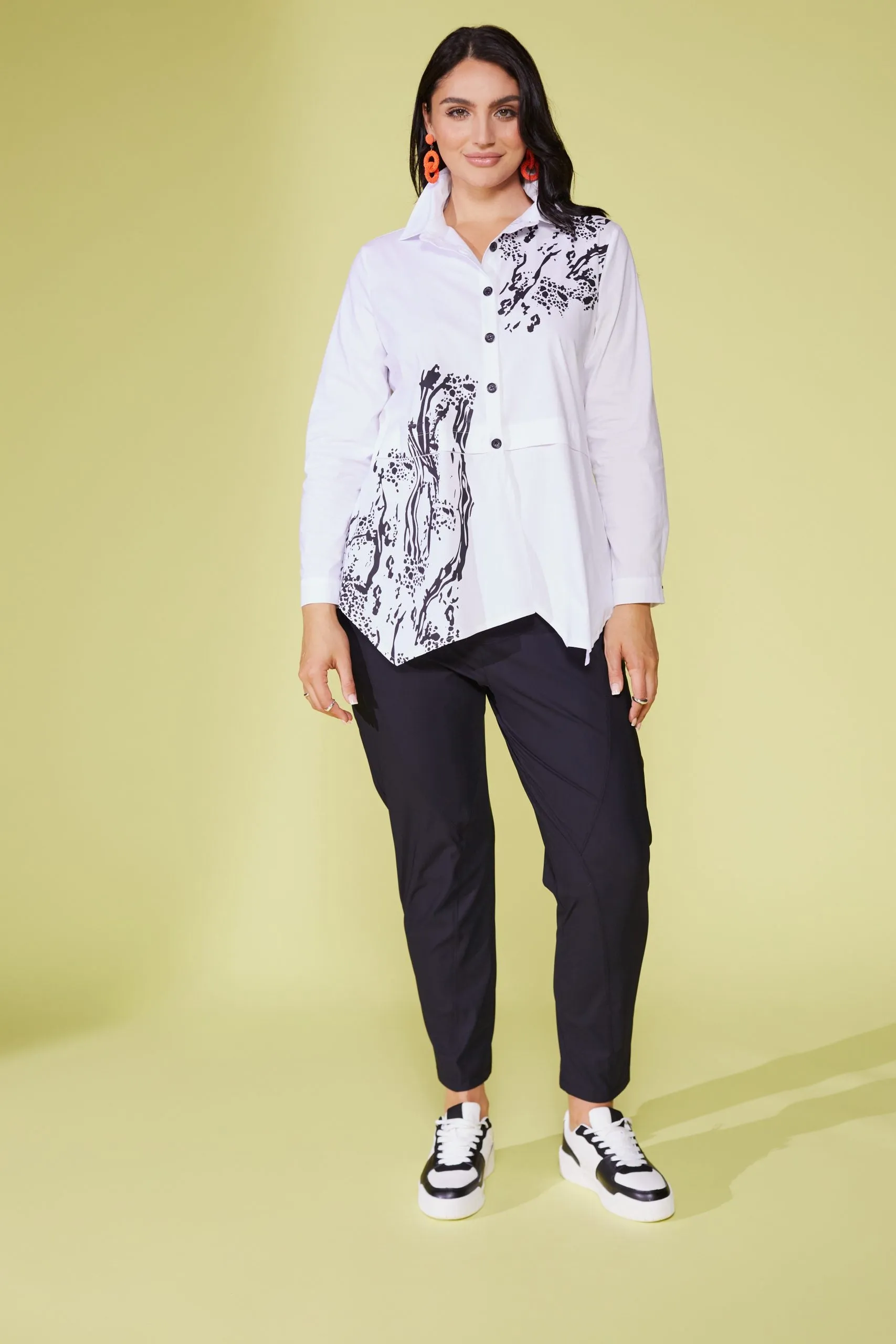 Ora Printed White Shirt