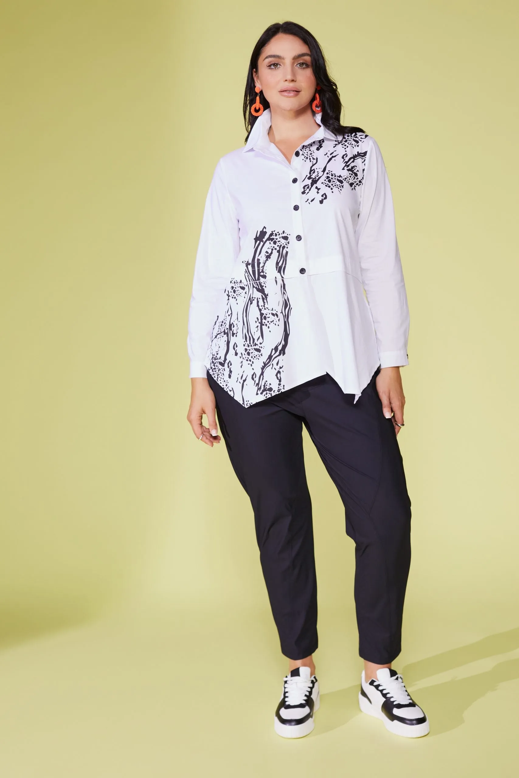 Ora Printed White Shirt