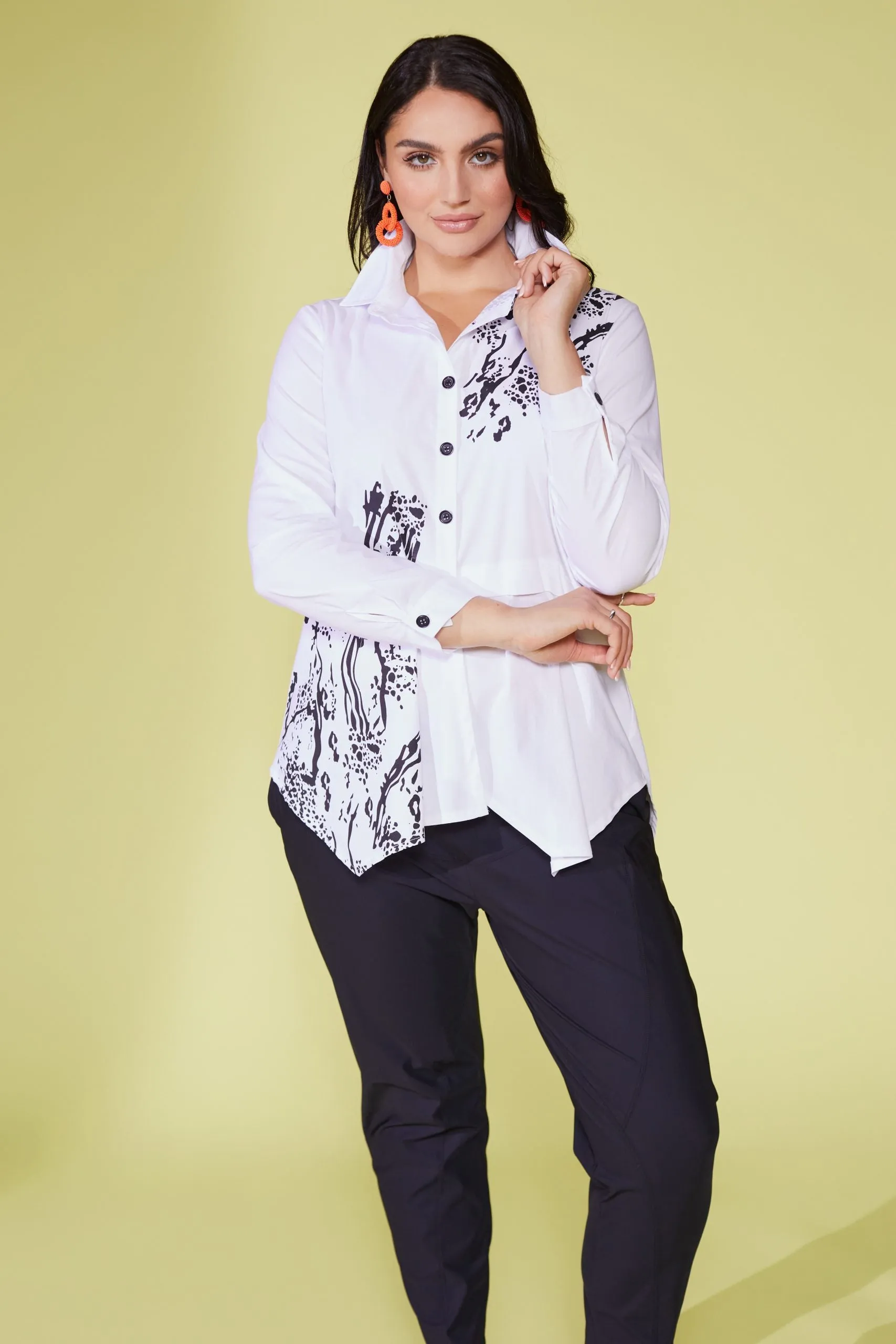 Ora Printed White Shirt