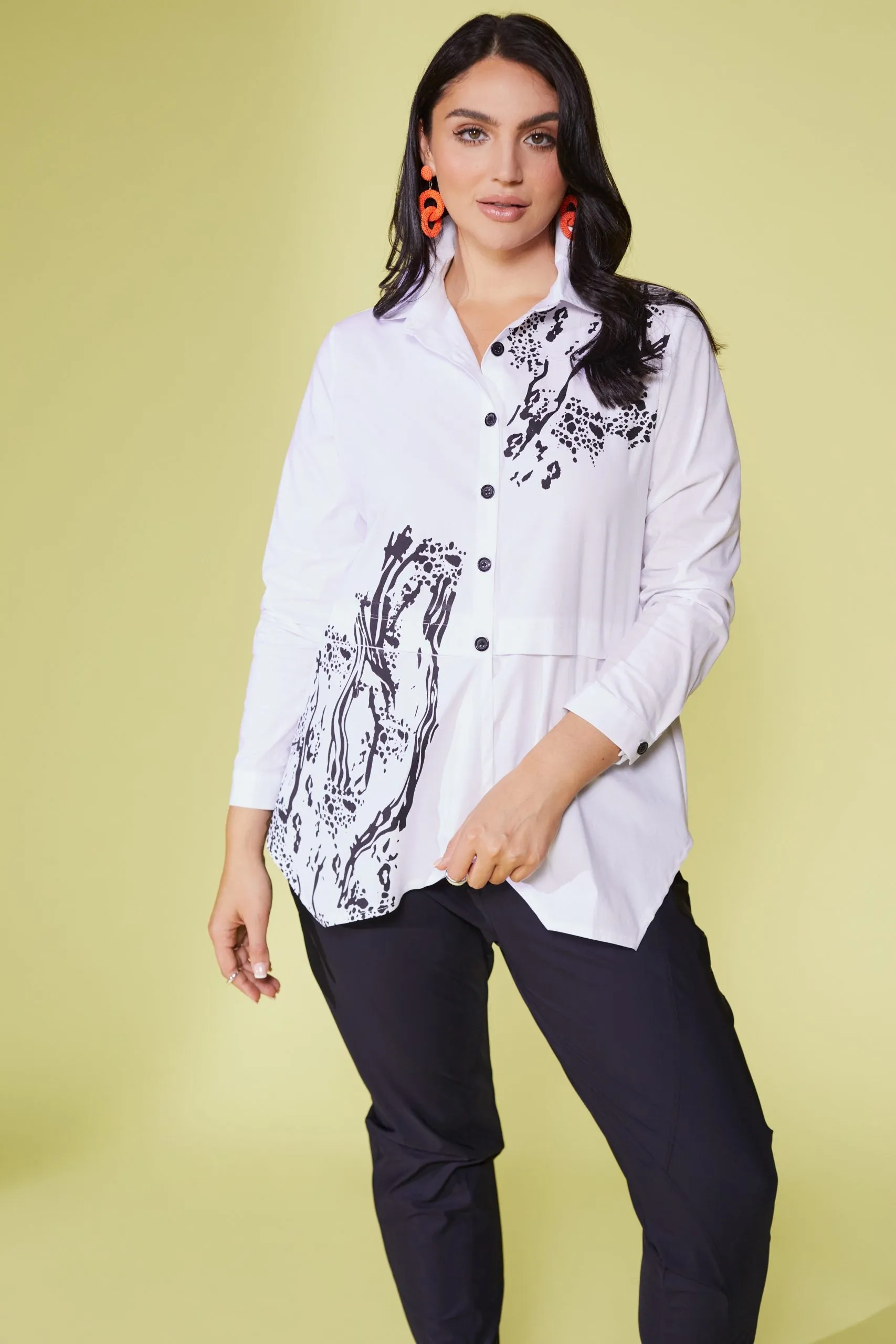 Ora Printed White Shirt