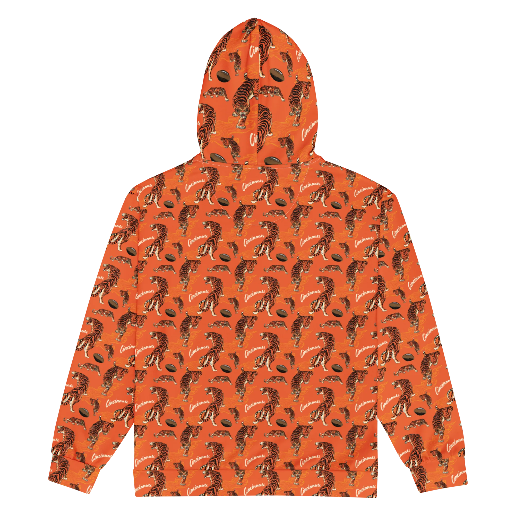 Orange Tiger Zip Up Hoodie