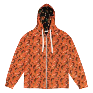 Orange Tiger Zip Up Hoodie