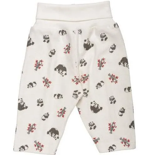 Organic Flannel Rolled Waisted Pant, Panda