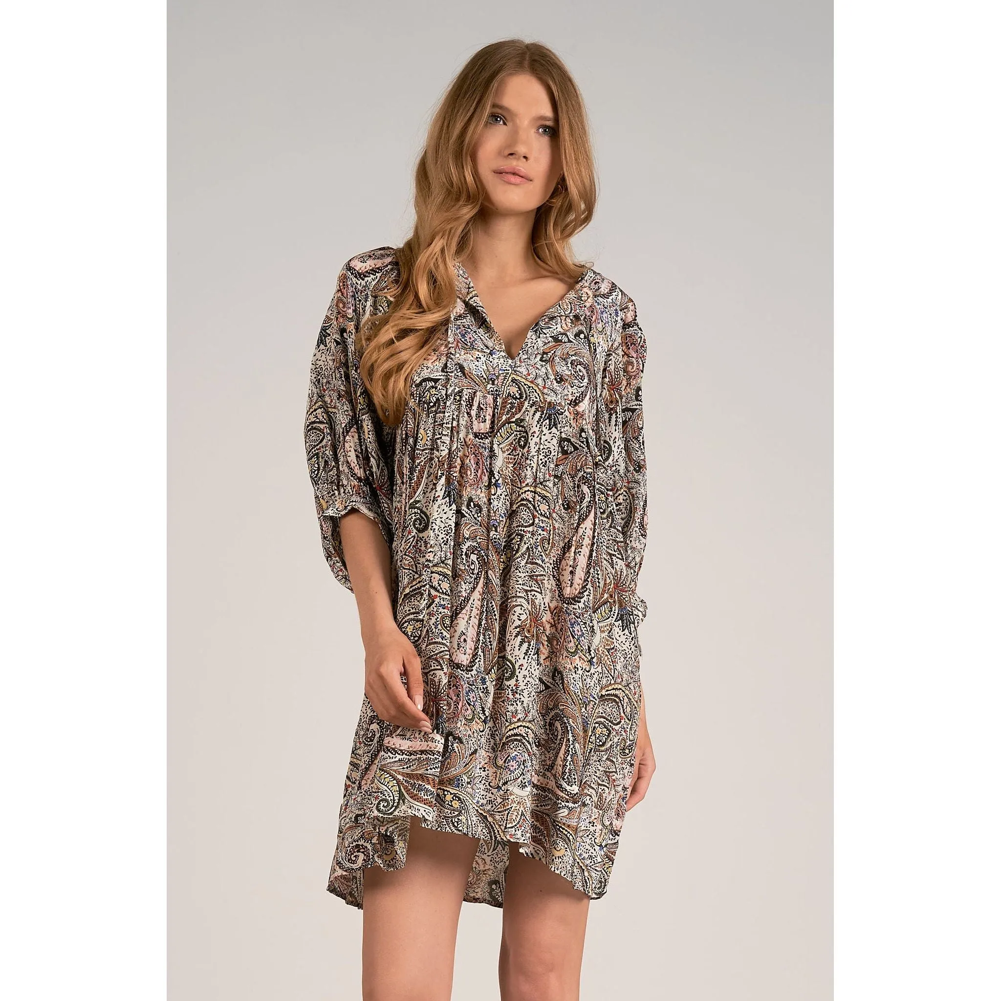 Paisley Print Babydoll Dress