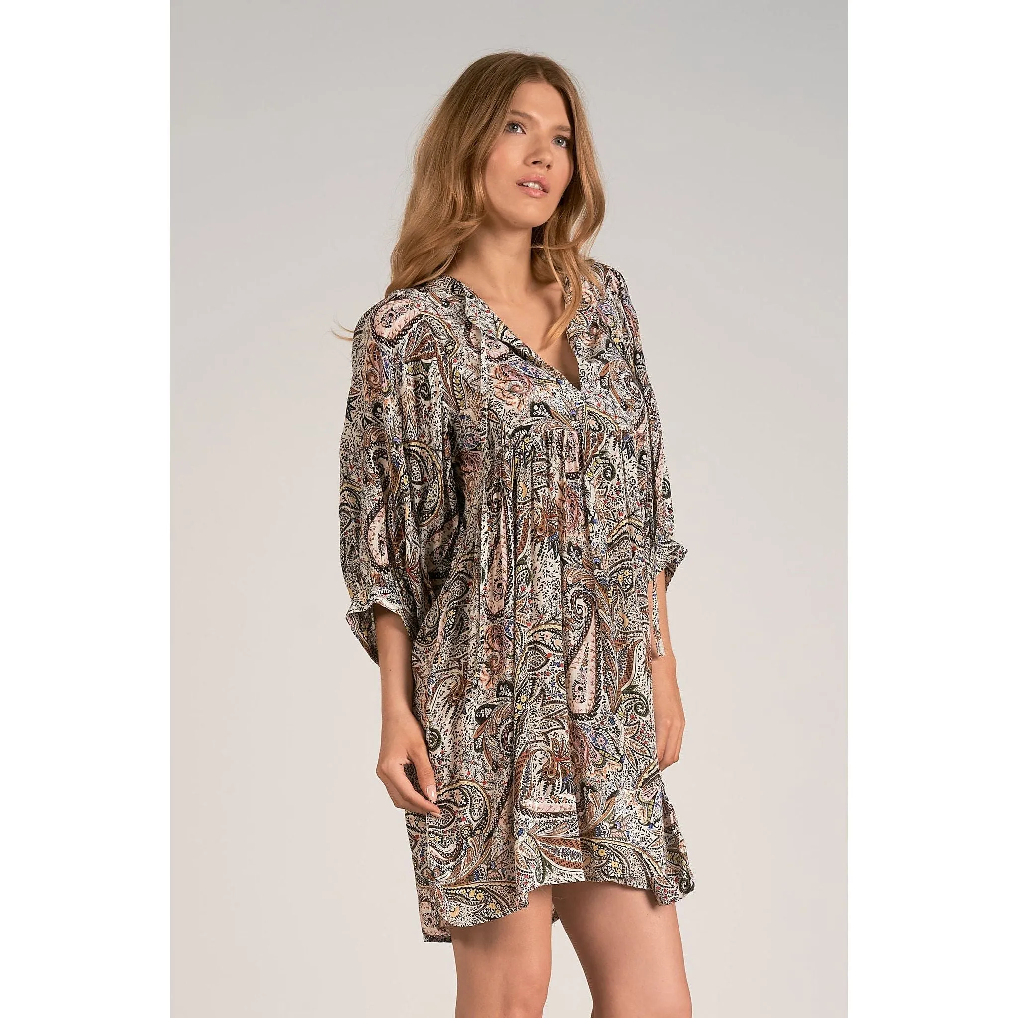 Paisley Print Babydoll Dress