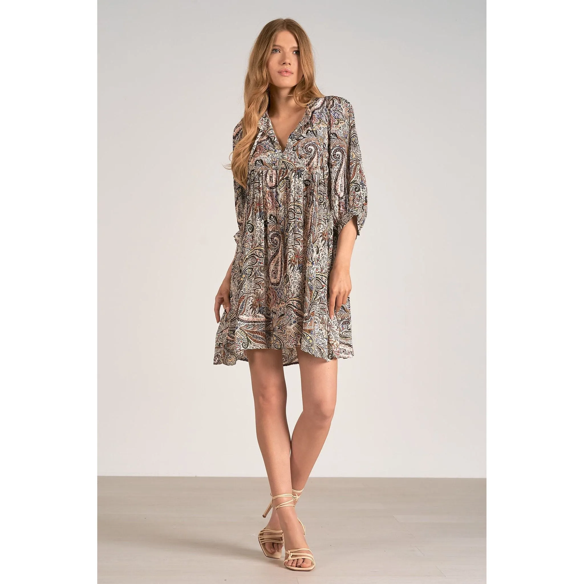 Paisley Print Babydoll Dress