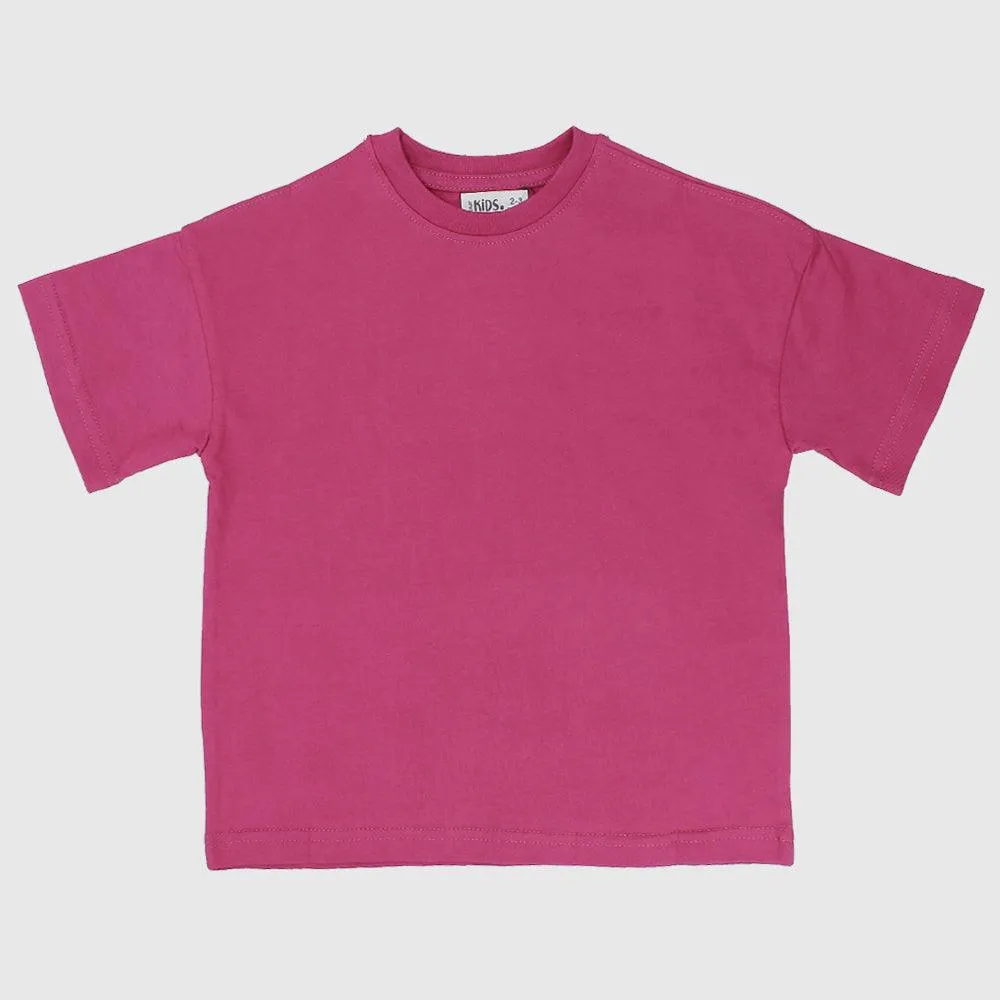 Plain Fuchsia Short-Sleeved T-Shirt