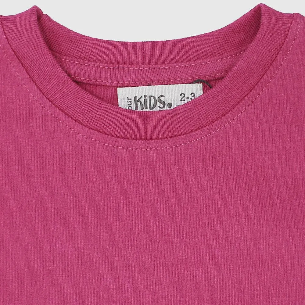 Plain Fuchsia Short-Sleeved T-Shirt