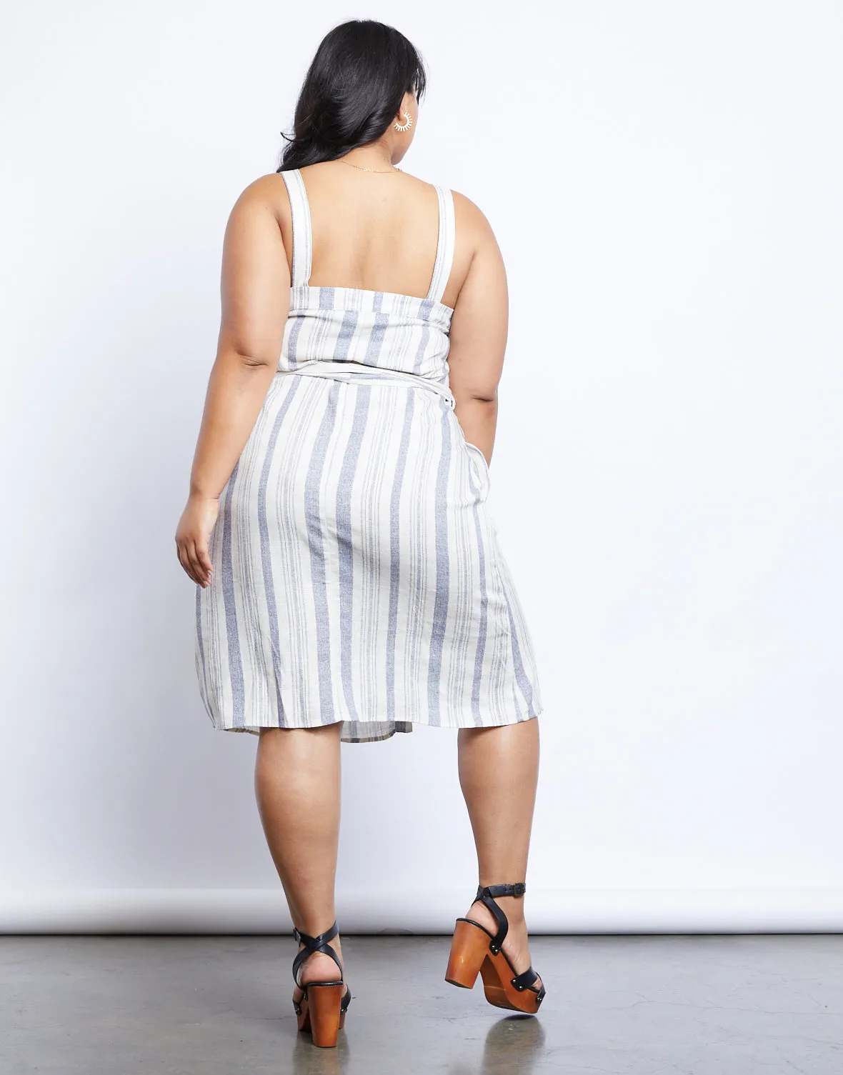 Plus Size The Sweet Escape Striped Midi Dress
