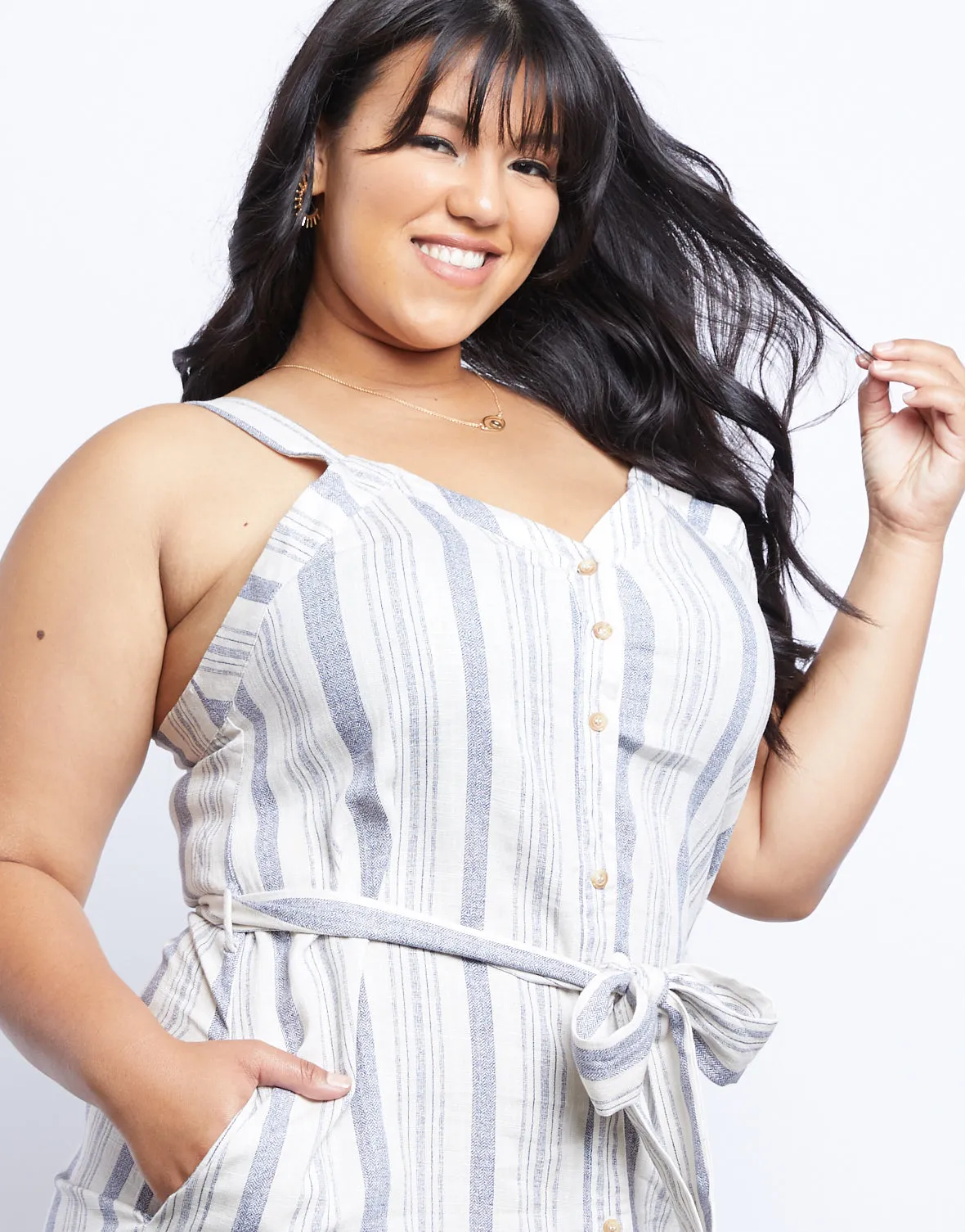 Plus Size The Sweet Escape Striped Midi Dress