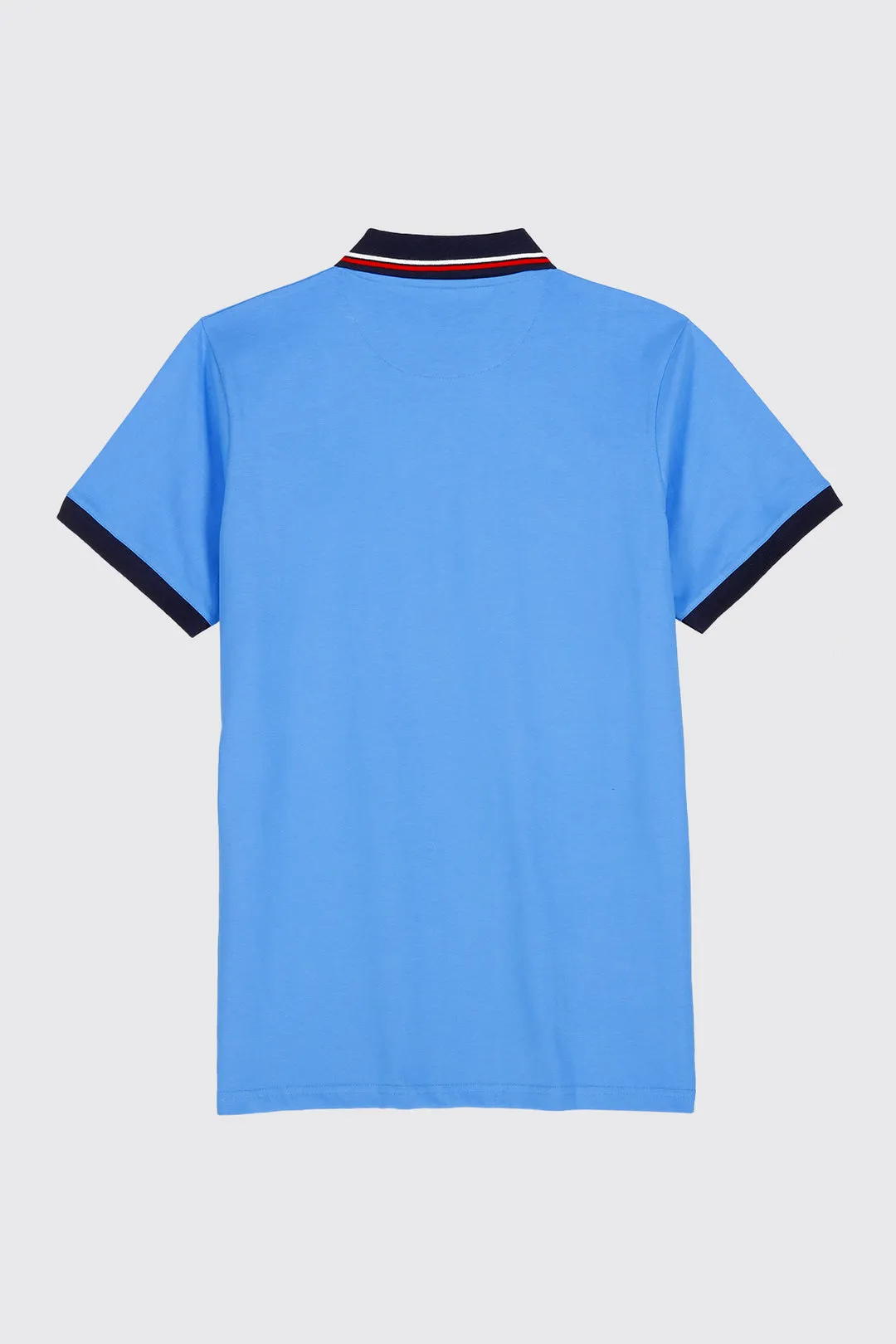 Polo Blue Contrast Tipped Collar Polo Shirt (Plus Size) - A23 - MP0215P