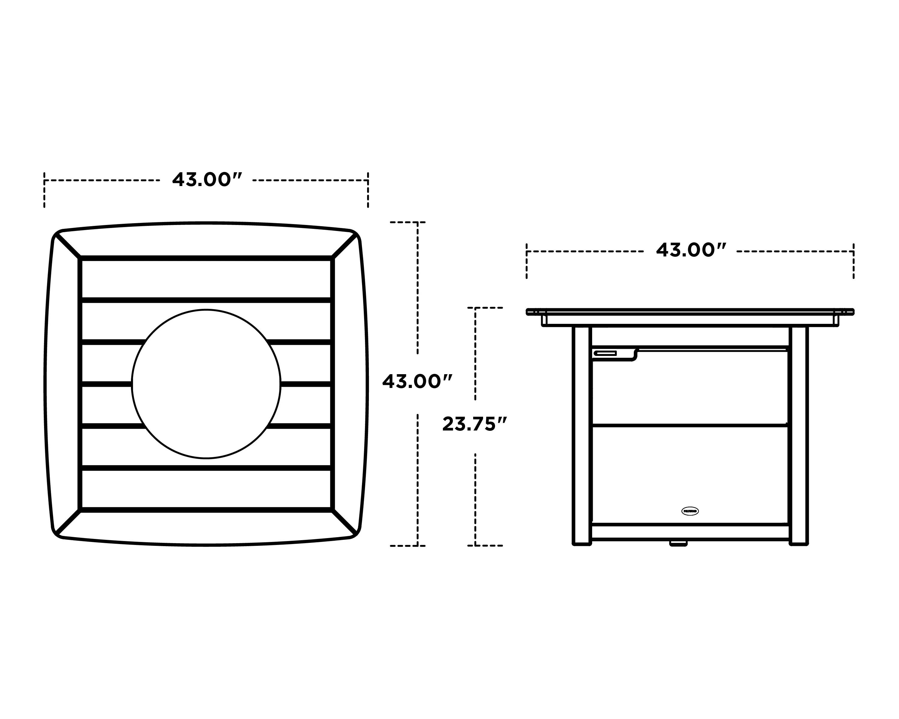 POLYWOOD® Nautical 42" Fire Pit Table