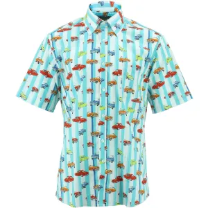 Regular Fit Short Sleeve Shirt - Cars & Stripes