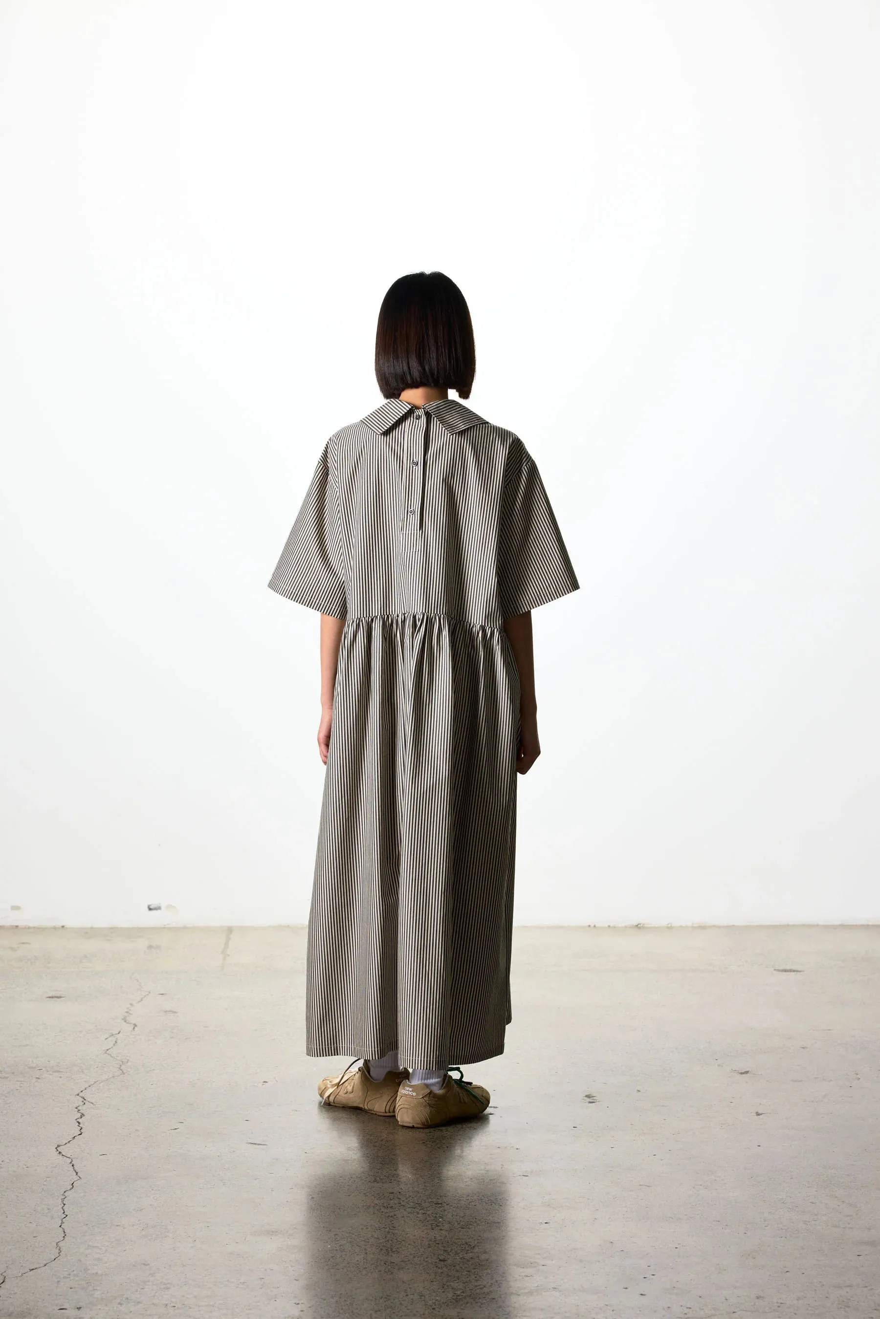 Ricochet Maya Dress - Black & Cream Stripe