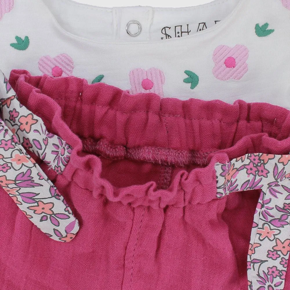 Ruffled Shoulders 2-Piece Outfit Set