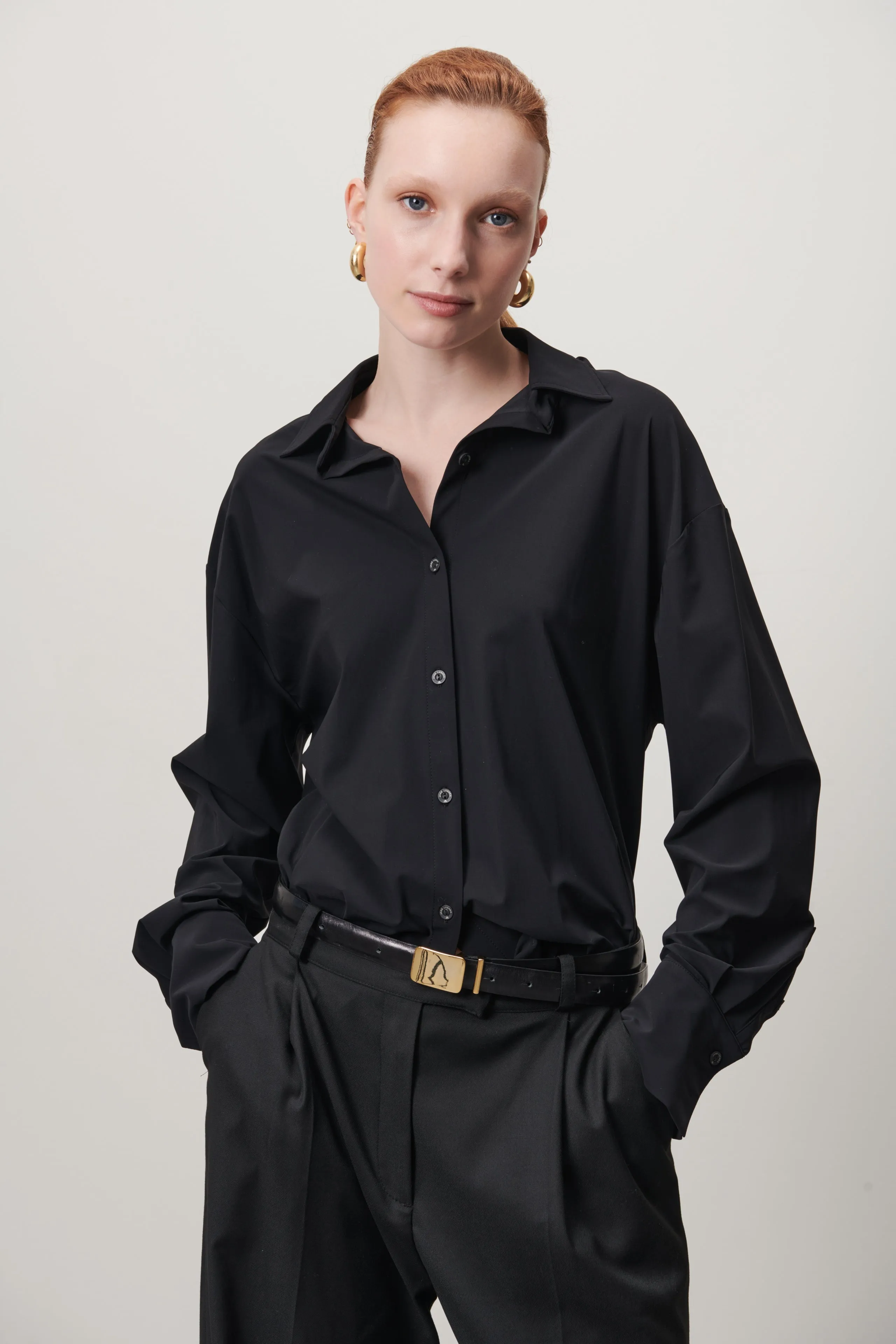 Sally Blouse Technical Jersey | Black