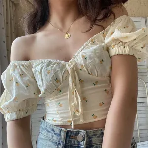 Sexy Women Top Goth Top Harajuku Summer Fluffy Short Sleeve Slim T-shirt