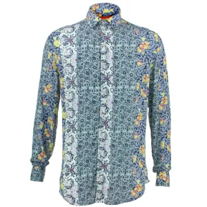 Slim Fit Long Sleeve Shirt - Floral Stripe
