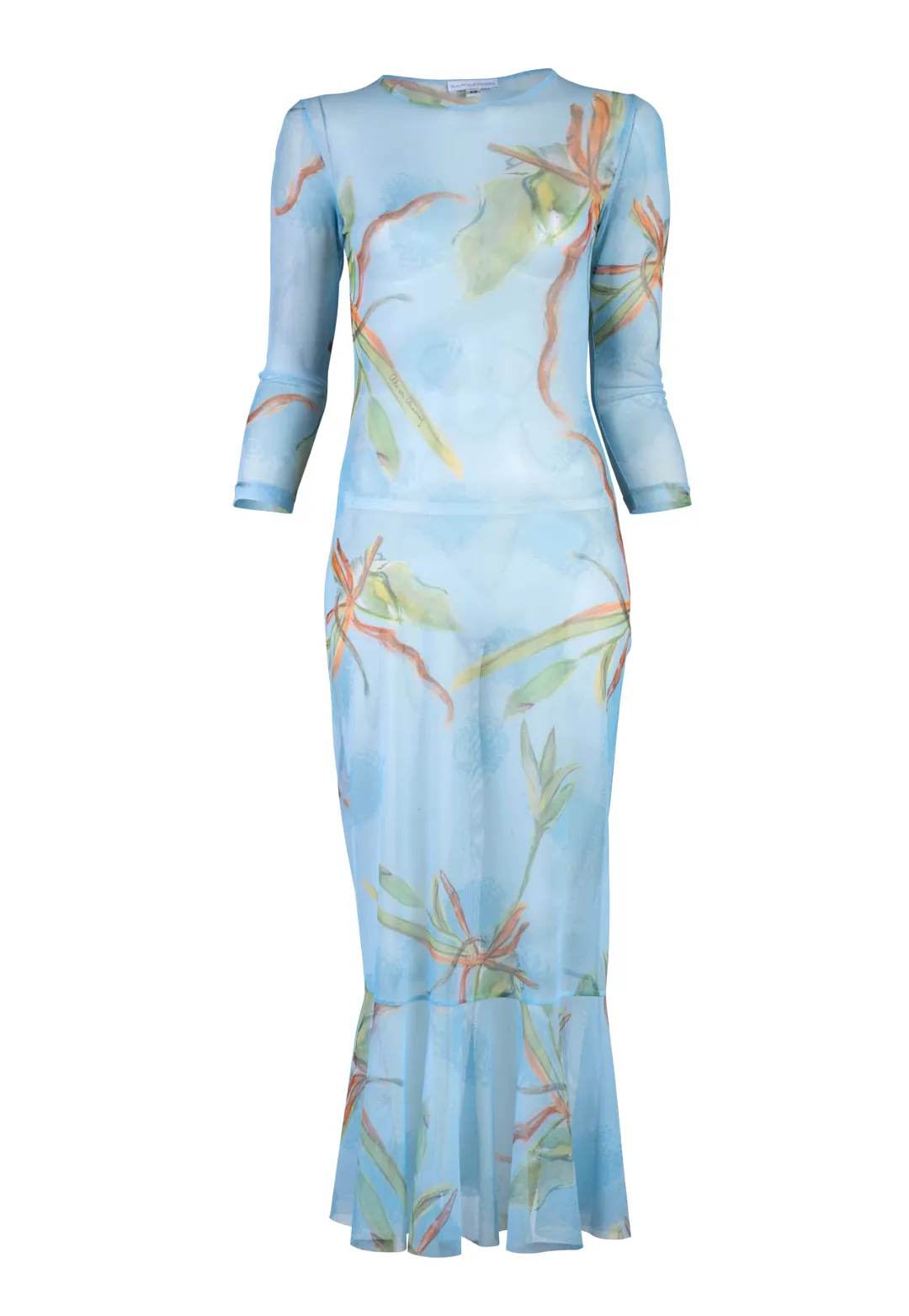 Sophie Sheer Dress in Bamboo Brush