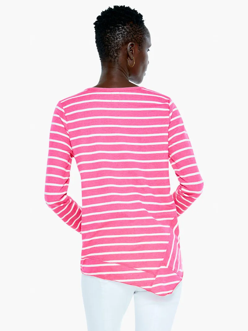 Striped Angle Top in Pink Multi