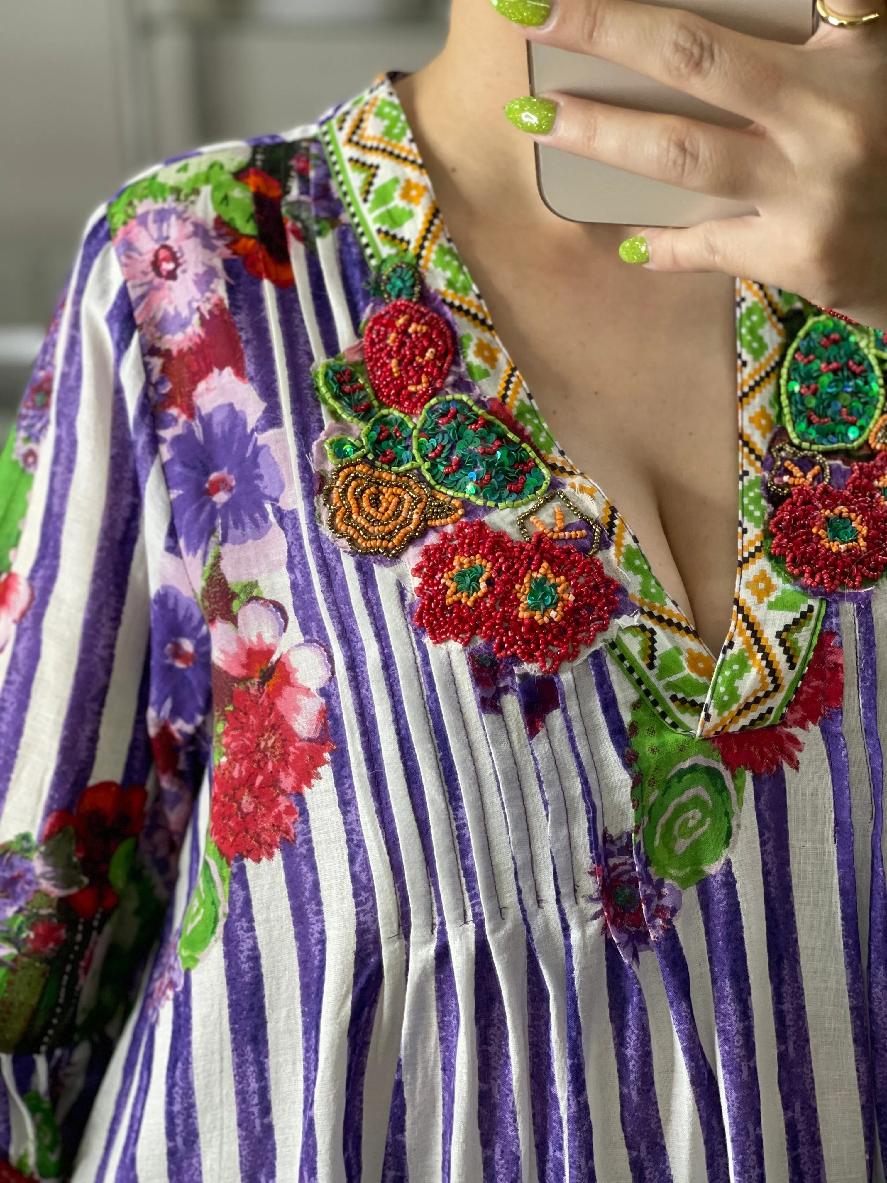 Stripes Floral OS Dress