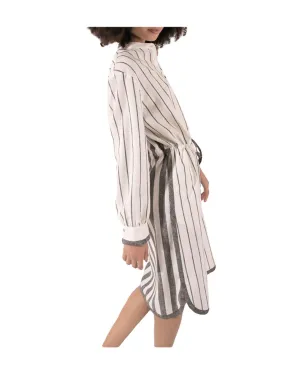 Stripted Linen Blend Dress
