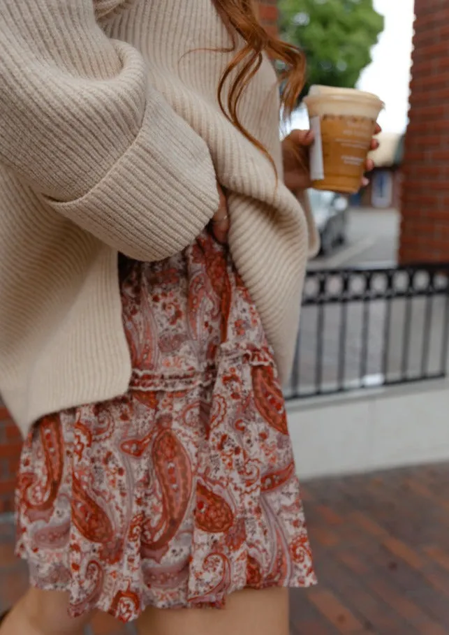 Summer Nights Paisley Mini Skirt