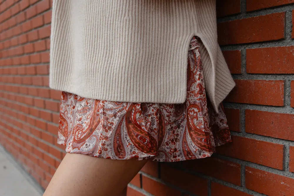 Summer Nights Paisley Mini Skirt
