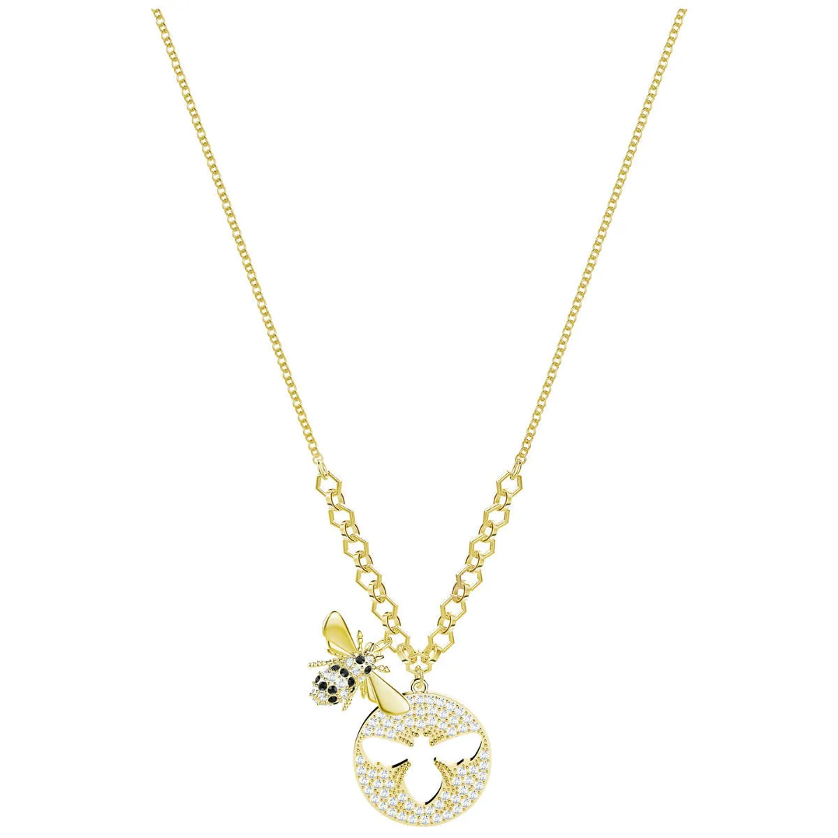 Swarovski Lisabel Bee Necklace: Gold-Tone Plated, Pavé Motif, 36 cm